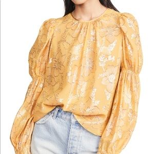Ulla Johnson Yellow Floral Blouse